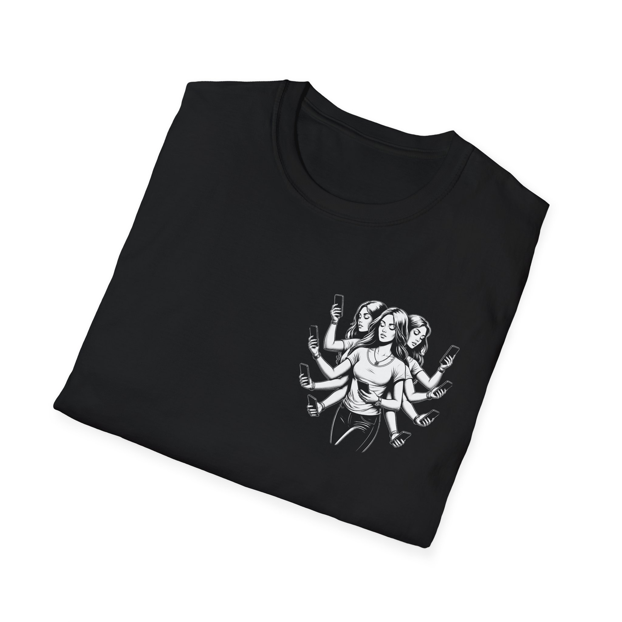 Coffee Brain T-Shirt — Cute Blue Coffee Cup Illustration with 'Coffee & Creativity' Vibe - Image 4